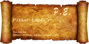 Pikker Edgár névjegykártya